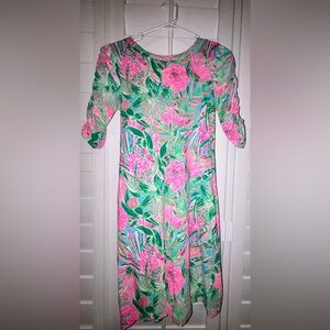 Lilly Pulitzer Pink and Green Tropical Dress XS